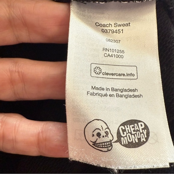 Cheap Monday Coach Block Logo Black and White Crewneck Long Sleeve Boxy Sweater - Picture 10 of 12